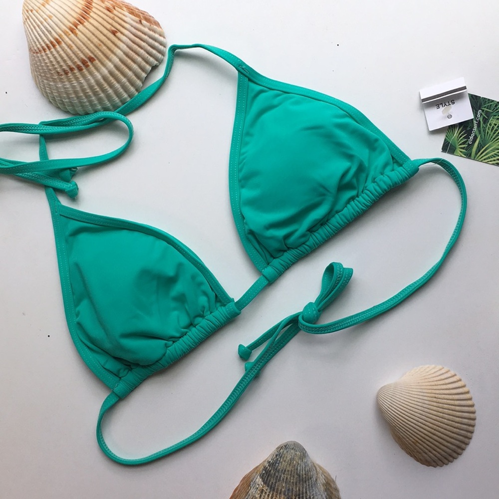NWT Triangle Bikini Top Teal